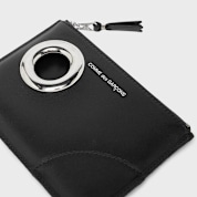 Buy Comme des Garcons Wallet Silver Eyelet in black | SA8100SE-1