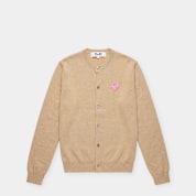 Buy Comme des Garcons Play Round Neck Cardigan Pink Emblem in