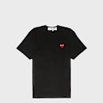Buy Comme des Garcons Play Small Red Heart T-Shirt Black in black