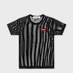 Buy Comme des Garcons Play T-Shirt Red Emblem Mesh Red Heart in