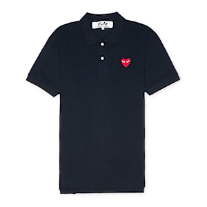 Buy Comme des Garcons Play Play Polo Shirt Red Heart in black