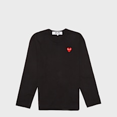 Comme des Garcons Play Red Heart Longsleeve Schwarz