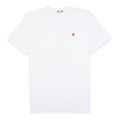 Comme des Garcons Play Small Red Heart Logo T-Shirt white