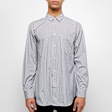 Comme des Garcons Shirt Forever Yarn Dyed Cotton Stripe Poplin Shirt white