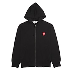 Comme des Garcons Play Play Two Heart Hooded Zip Sweatshirt noir