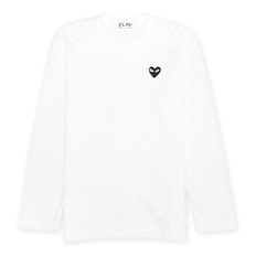 Comme des Garcons Play Play Black Heart Long Sleeve T-Shirt white