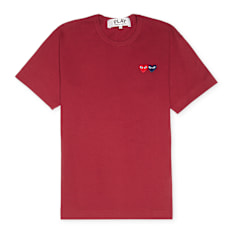 Comme des Garcons Play Play Double Heart T-Shirt red