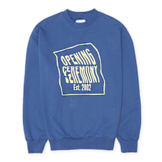 Opening Ceremony Warped Logo Regular Crewneck bleu