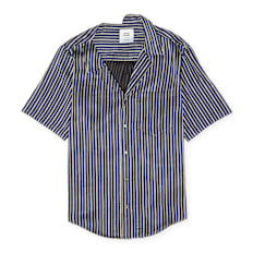 Opening Ceremony Stripes Asym. S/S Shirt cobalt chocolate blue