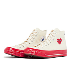 Comme des Garcons Play Red Sole Chuck Taylor 70 Hi Top beige