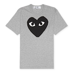 Comme des Garcons Play Mens T-Shirt Short Sleeve Knit grau
