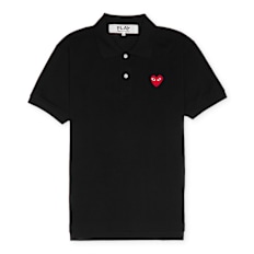 Comme des Garcons Play Play Polo Shirt Red Heart black
