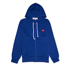 Comme des Garcons Play Play Zip Hooded Sweat Red Heart blue