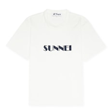 Sunnei Light Jersey Classic T-Shirt Big Logo Embroidered weiß