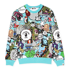 A Bathing Ape Comic Art Crewneck multicolore