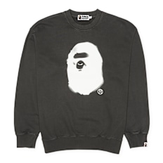 A Bathing Ape Spray Ape Head Garmint Dyed Crewneck M schwarz