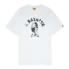 A Bathing Ape Liquid Camo College T-Shirt white