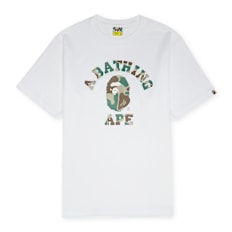A Bathing Ape Liquid Camo College T-Shirt white