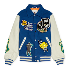 A Bathing Ape Varsity Jacket bleu