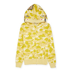 A Bathing Ape Color Camo Double Shark Full Zip Hoodie yellow