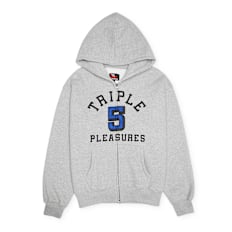 Pleasures x N.E.R.D. Applique Zip Up Hoodie grijs