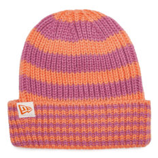 New Era Stripe Knit Beanie oranje