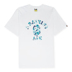 A Bathing Ape Abc Camo College Tee M white