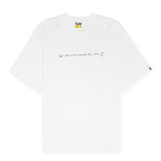 A Bathing Ape Hand Drawn Logo Relaxed Fit Tee white