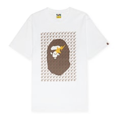 A Bathing Ape Sta Houndstooth Ape Head Tee weiß