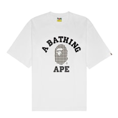A Bathing Ape Sta Houndstooth College Relaxed Fit Tee M white