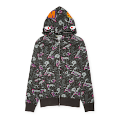 A Bathing Ape Japanese Tattoo Camo Shark Fz Hoodie M zwart