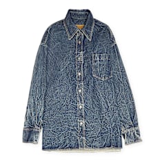 MM6 Maison Margiela Long-Sleeved denim Shirt blau