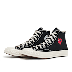 Comme des Garcons Play Small Red Heart Chuck Taylor All Star '70 Hi schwarz