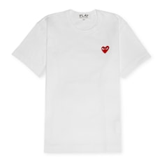 Comme des Garcons Play Small Red Heart T-Shirt White white
