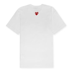 Comme des Garcons Play Small Red Heart Neck T-Shirt White white