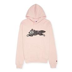 ICECREAM Woodgrain Running Dog Popover Hoodie light pink