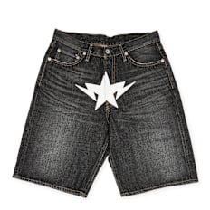 A Bathing Ape&nbsp; Twin Sta Relaxed Fit Denim Shorts gris