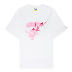 A Bathing Ape ABC Camo Ape Face Sta Tee white/pink Undefined Color