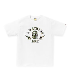 A Bathing Ape 1st Camo Crazy Sta College Tee weiß