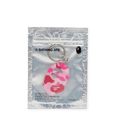 A Bathing Ape ABC Camo Ape Head Acrylic Keychain light pink