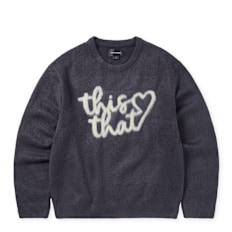 thisisneverthat Heart Logo Knit Sweater purple grau
