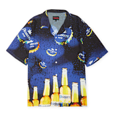 Pleasures Cerveza Camp Shirt blue blau