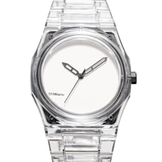 D1 Milano Nylon Exp White Watch 39mm silver