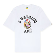 A Bathing Ape Multi Logo College Relaxed Fit Tee M white Undefined Color