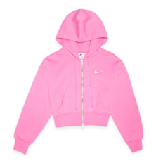 Nike W Nsw Phnx Flc Crop Fz Hdy playful pink/sail rosa