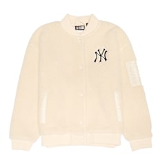 New Era Wmns MLB New York Yankees OS Sherpa Bomber Jacket beige