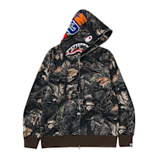 A Bathing Ape&nbsp; Tree Edge Camo Shark Relaxed Fit Full Zip Hoodie M camouflage
