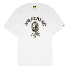 A Bathing Ape Tree Edge Camo College Tee M white