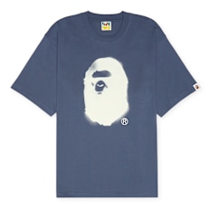 A Bathing Ape Spray Print Ape Head Relaxed Fit Tee #2 M blue