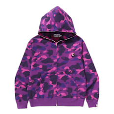 A Bathing Ape One Point Color Camo Cropped Full Zip Hoodie lila
